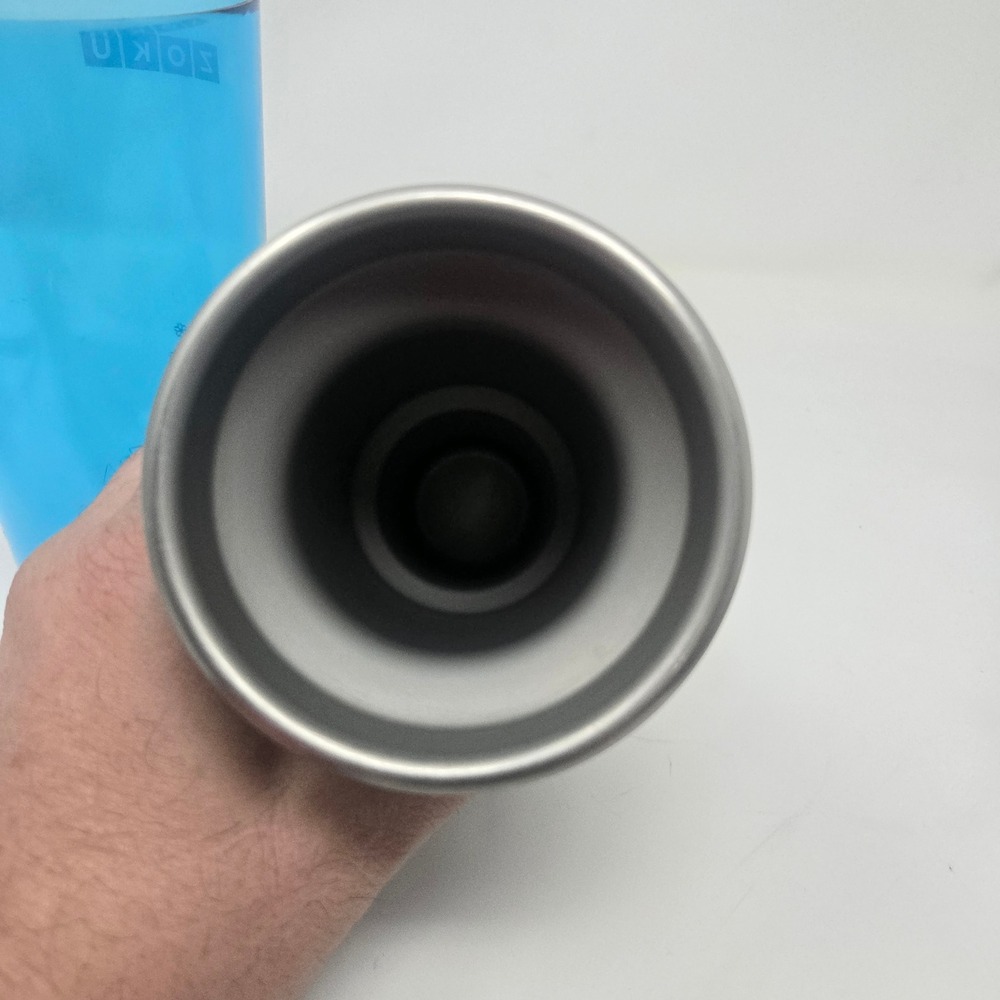 Zoku Iced Coffee Maker Travel Mug Blue White Stainless Steel Core with Straw‎ - Picture 4 of 6